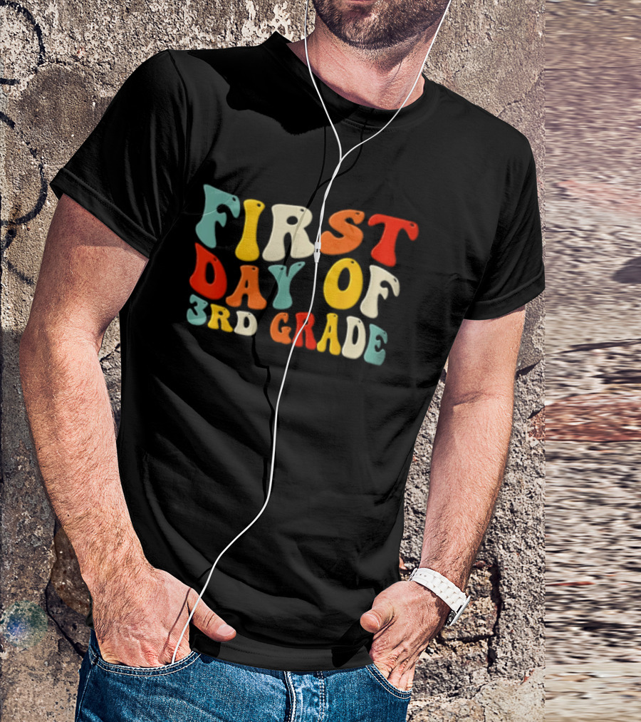 Groovy Colorful First Day Of 3rd Grade T-Shirt