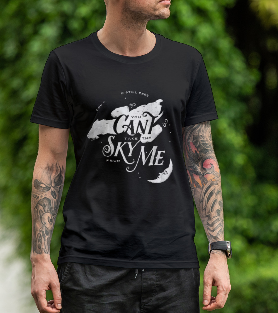 I Dont Care Im Still Free You Cant Take The Sky From Me Serenity Crescent Moon Stars Spaceship T-Shirt