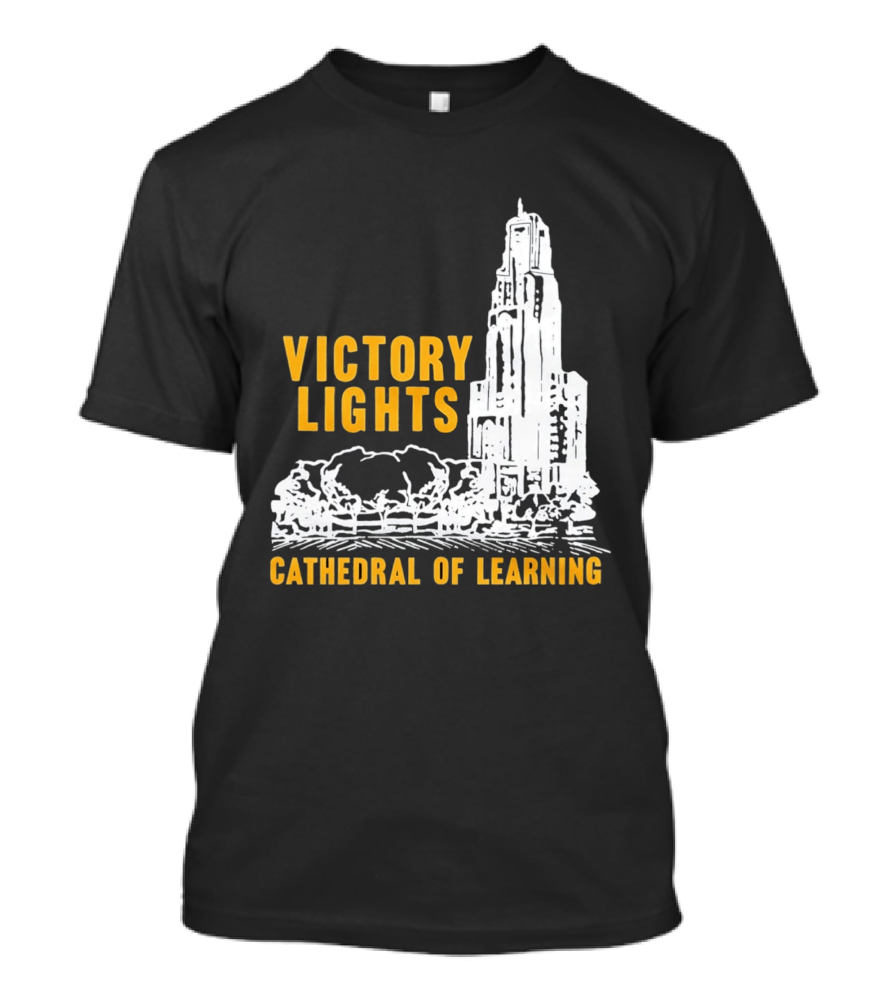 Victory Lights Cathedral Of Learning Pittsburgh Panthers T-Shirt