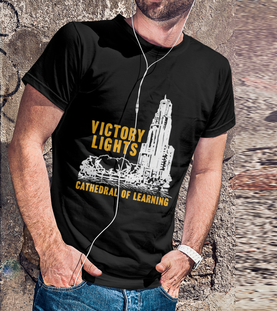 Victory Lights Cathedral Of Learning Pittsburgh Panthers T-Shirt