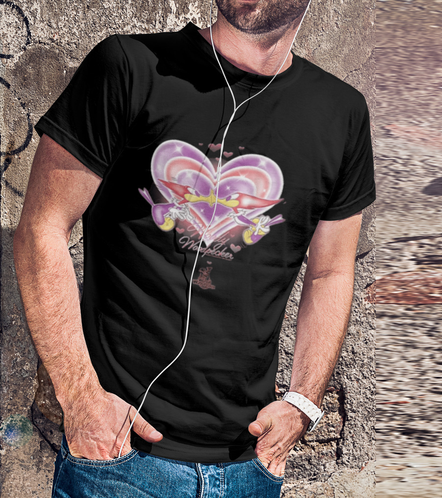 Winnie Woodpecker Woody Kissing Cartoon Birds Heart T-Shirt