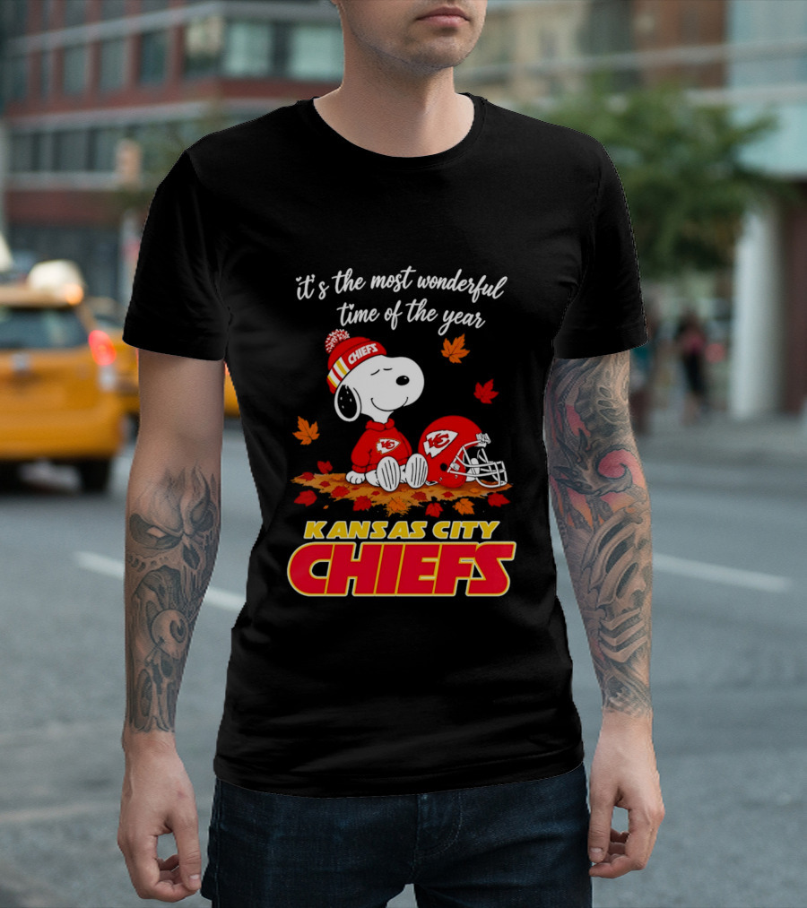 Snoopy Kansas City Chiefs It's The Most Wonderful Time Of The Year T-Shirt