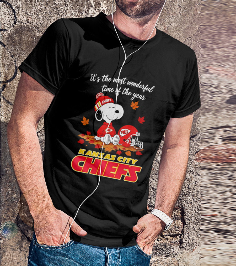 Snoopy Kansas City Chiefs It's The Most Wonderful Time Of The Year T-Shirt