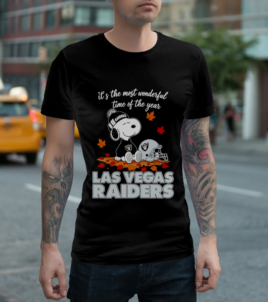 Las Vegas Raiders Snoopy It's The Most Wonderful Time Of The Year T-Shirt