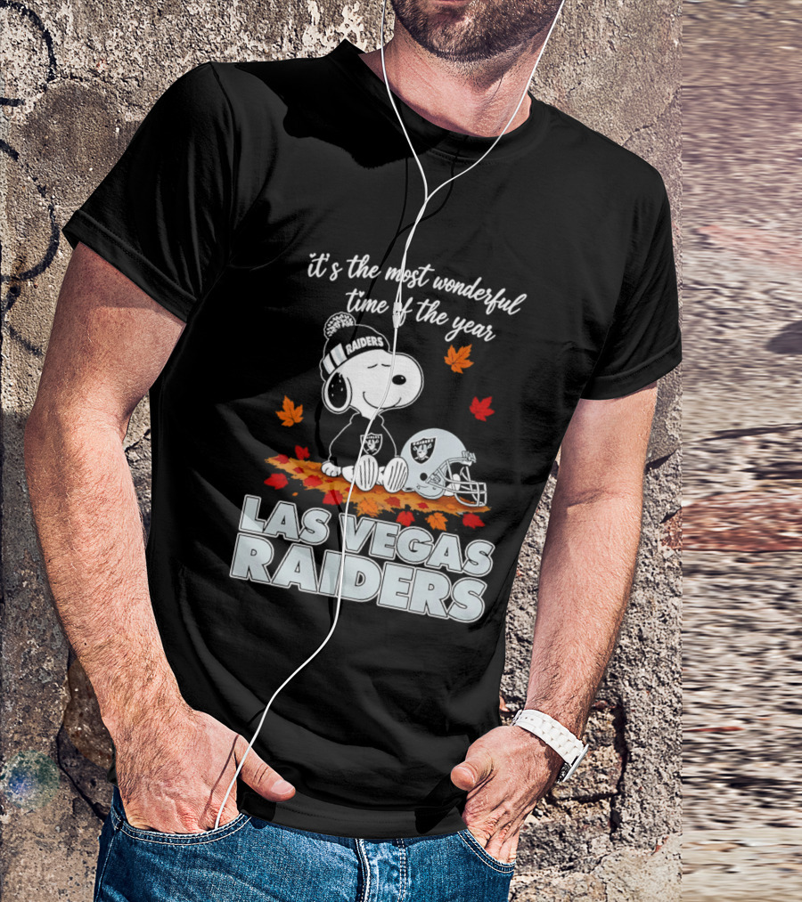 Las Vegas Raiders Snoopy It's The Most Wonderful Time Of The Year T-Shirt