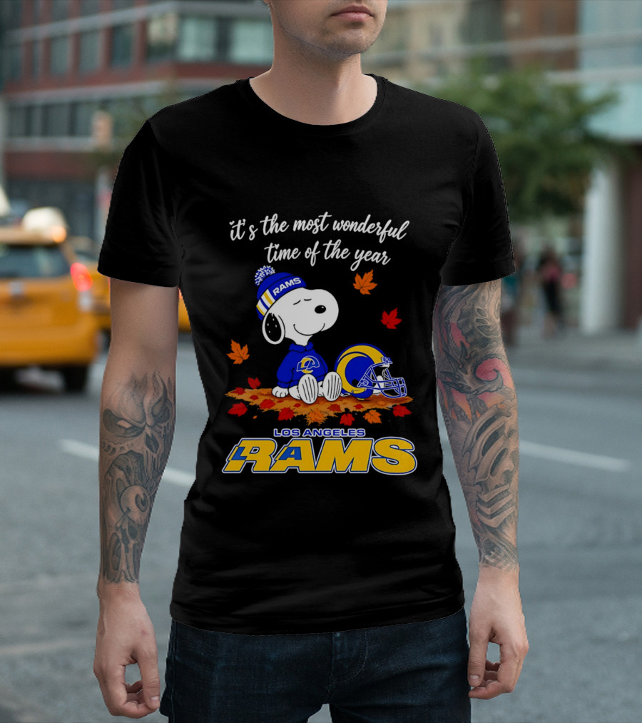 Snoopy Los Angeles Rams It's The Most Wonderful Time Of The Year T-Shirt