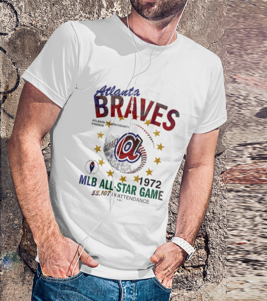 Atlanta Braves 1972 MLB All Star Game Atlanta Fulton County Stadium 53107 In Attendance T-Shirt