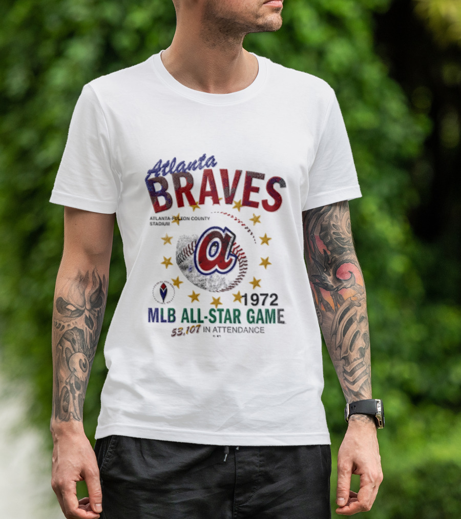 Atlanta Braves 1972 MLB All Star Game Atlanta Fulton County Stadium 53107 In Attendance T-Shirt