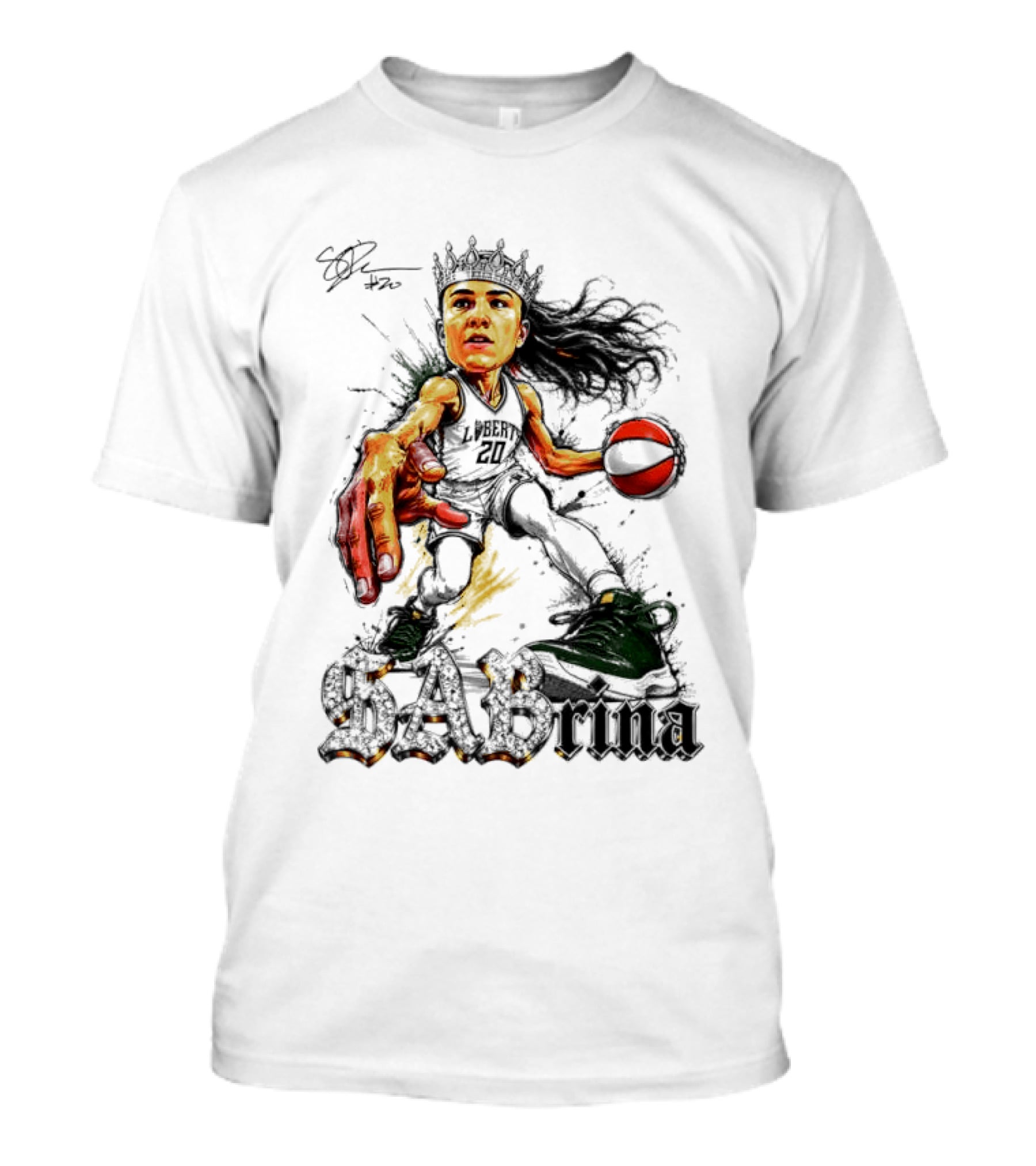 Sabrina 20 Liberty Basketball Player Art Slam Dunk T-Shirt
