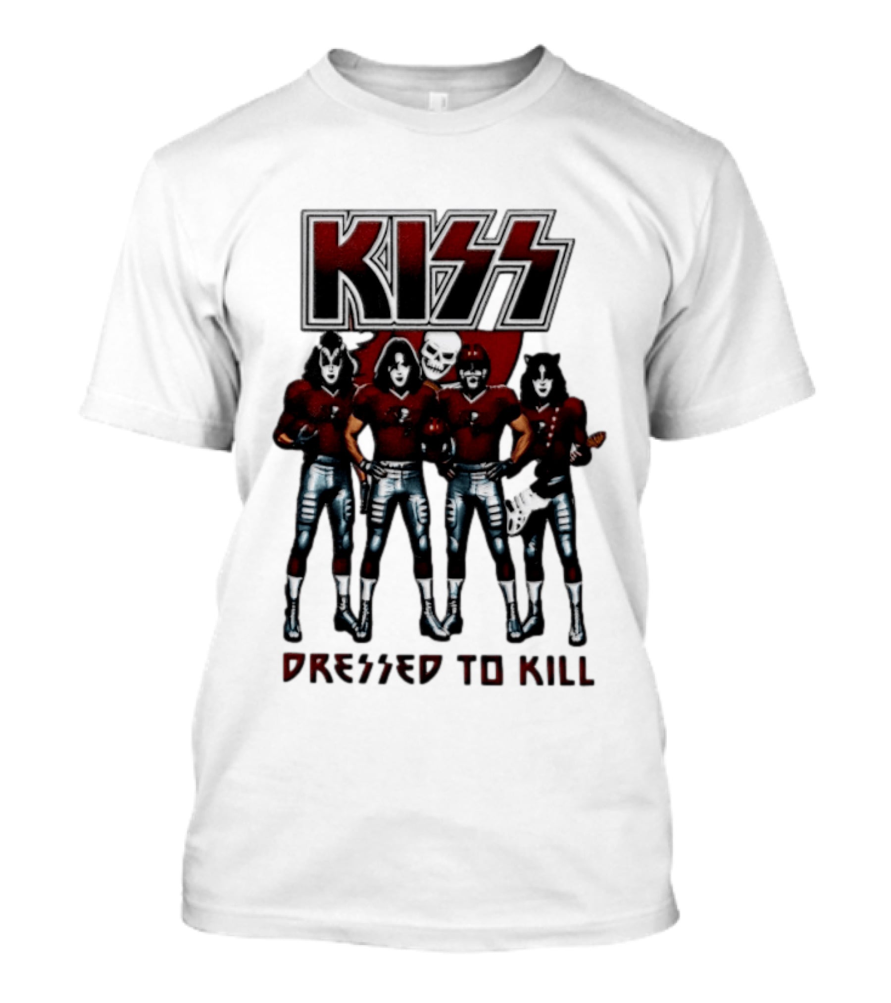 KISS Tampa Bay Buccaneers Dressed To Kill Football T-Shirt