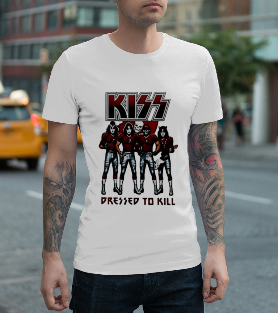 KISS Tampa Bay Buccaneers Dressed To Kill Football T-Shirt