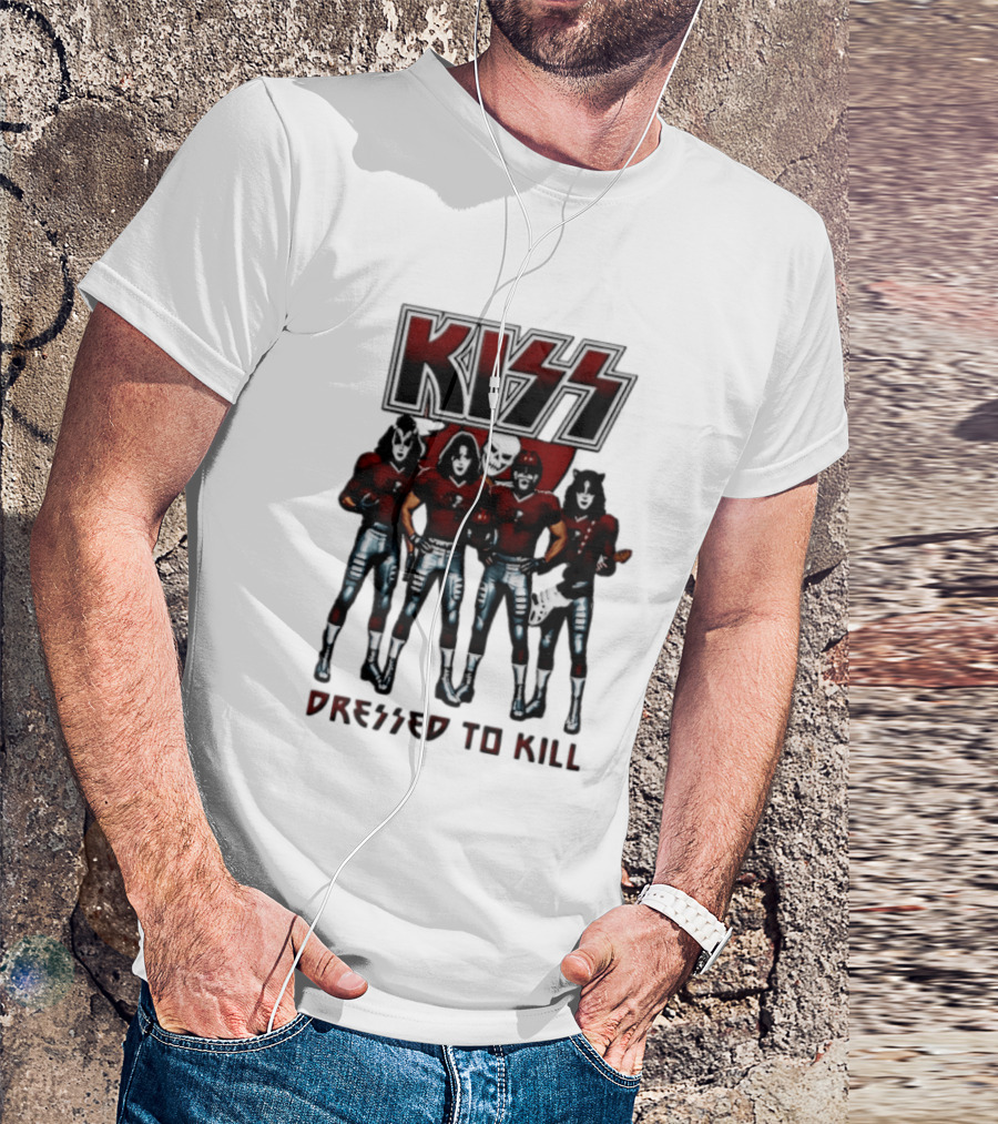 KISS Tampa Bay Buccaneers Dressed To Kill Football T-Shirt