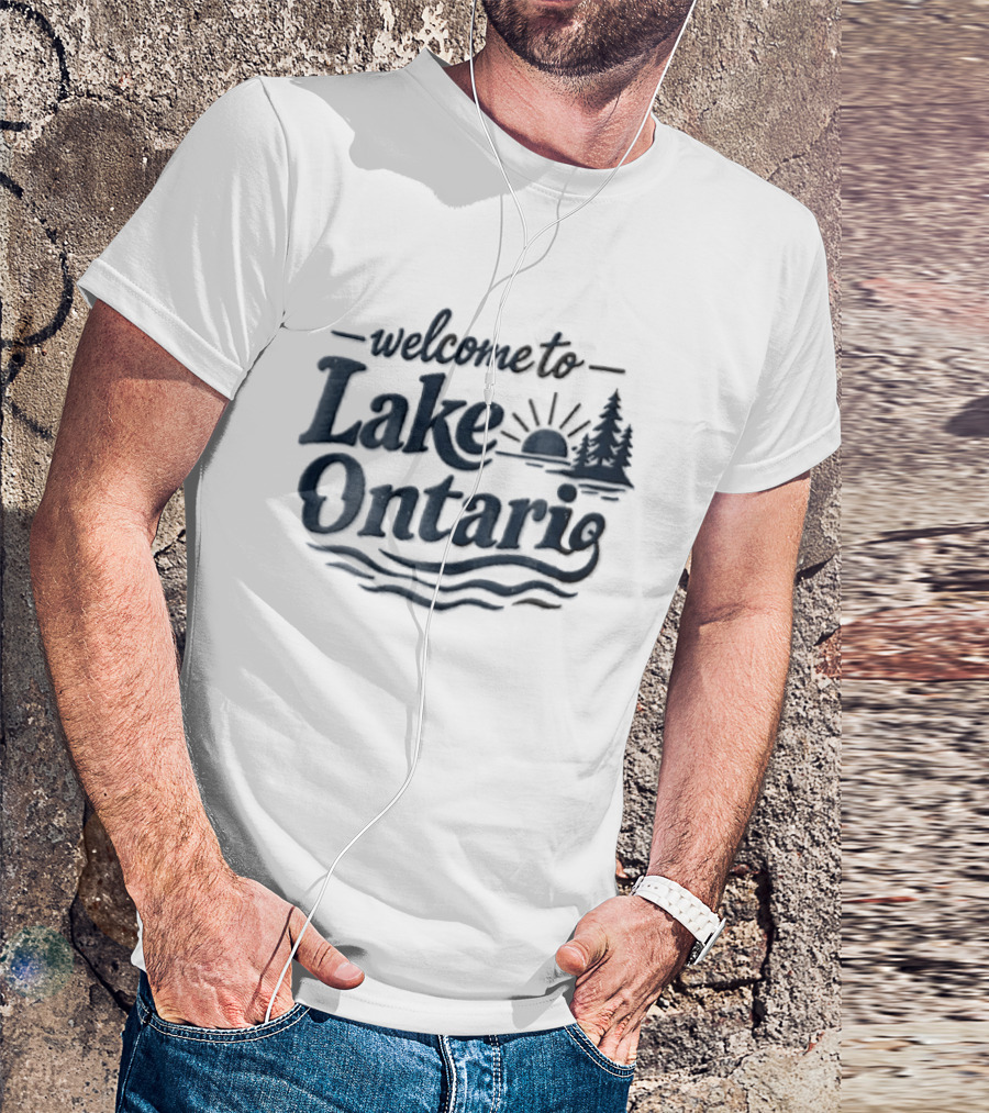 Welcome To Lake Ontario Sunset With Trees And Waves T-Shirt