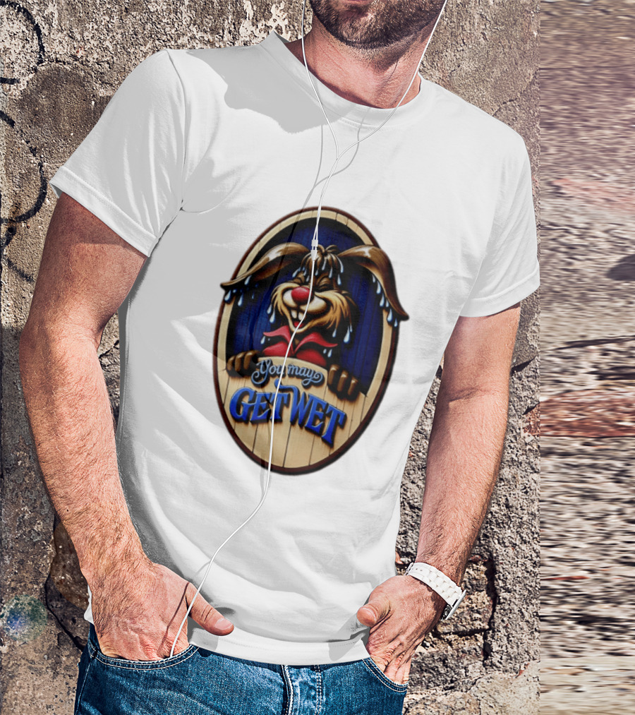 You May Get Wet Bunny Rabbit Cartoon Dripping Ears T-Shirt