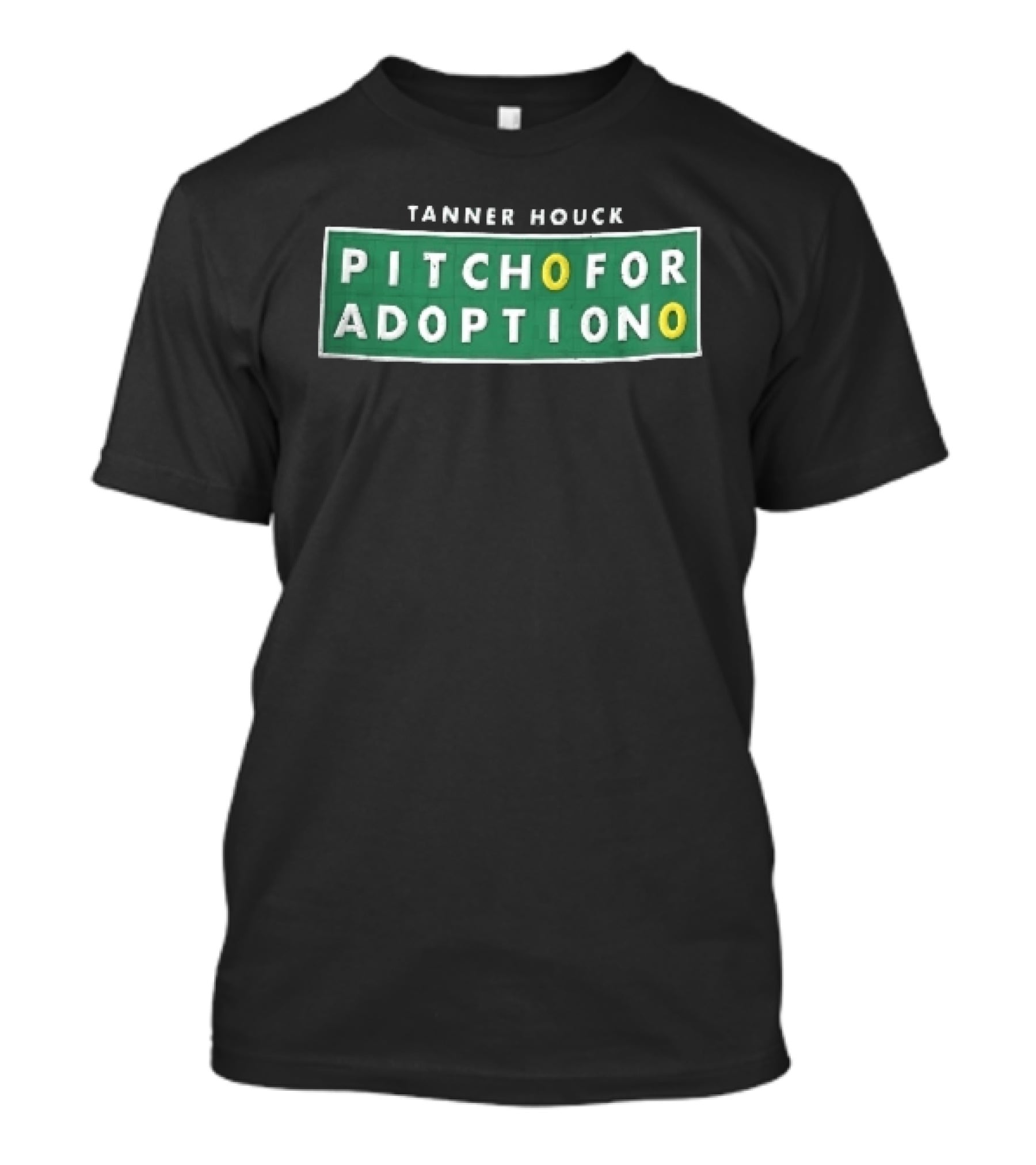 Tanner Houck Pitch For Adoption Green Scoreboard Tile T-Shirt