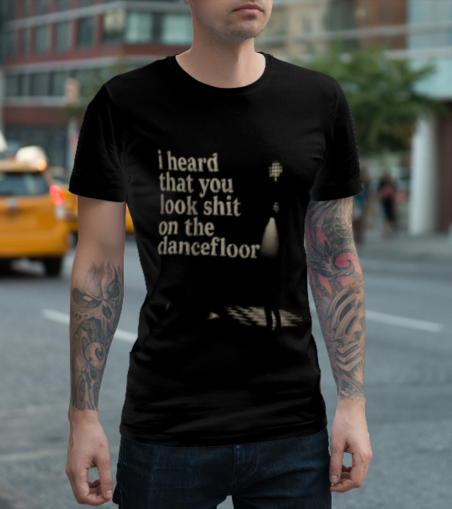 I Heard That You Look Shit On The Dancefloor Silhouette Spotlight Disco Ball T-Shirt