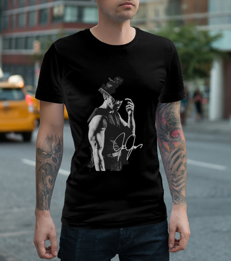 Joe Jonas Signature Black And White Cowboy Hat T-Shirt
