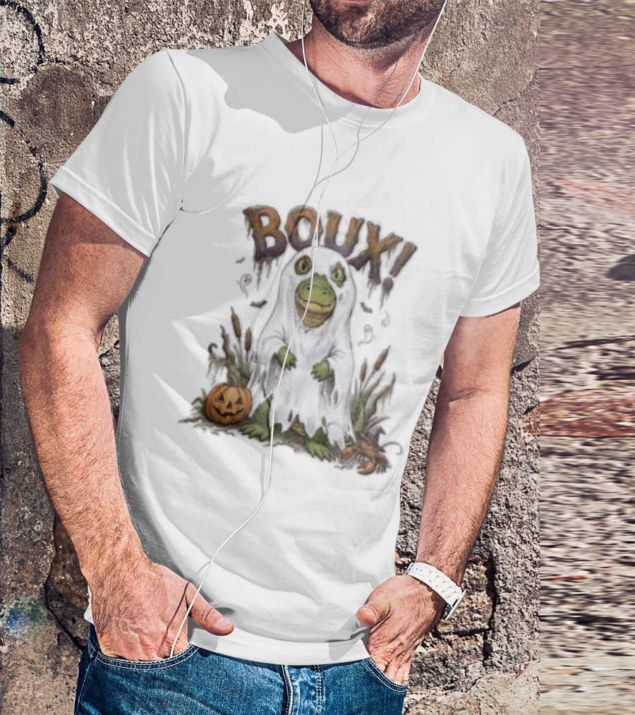 Boux Halloween Cartoon Alligator Ghost Pumpkin Crawfish T-Shirt
