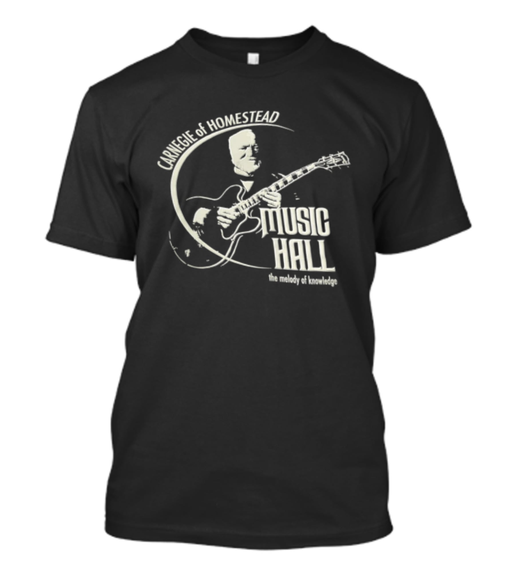 Carnegie Homestead Music Hall Stencil Archtop Guitar Sketch T-Shirt