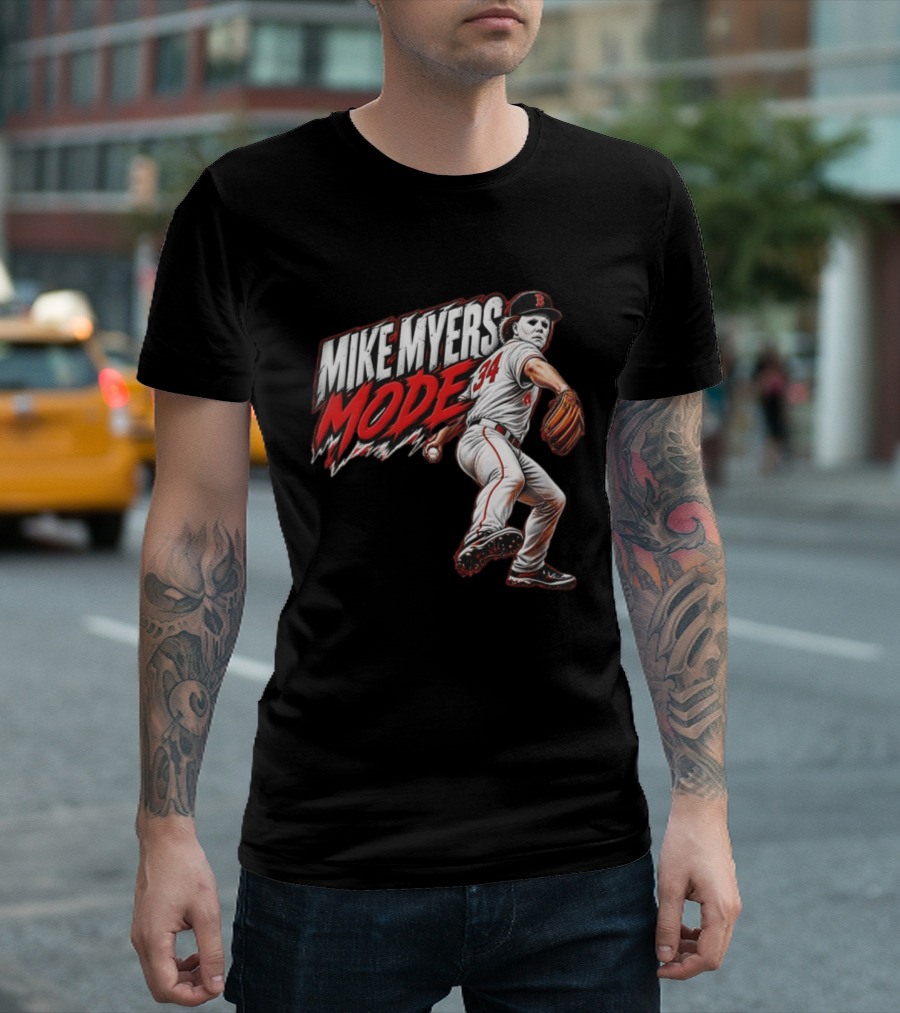 Mike Myers Mode Boston Red Sox Halloween Baseball 34 T-Shirt