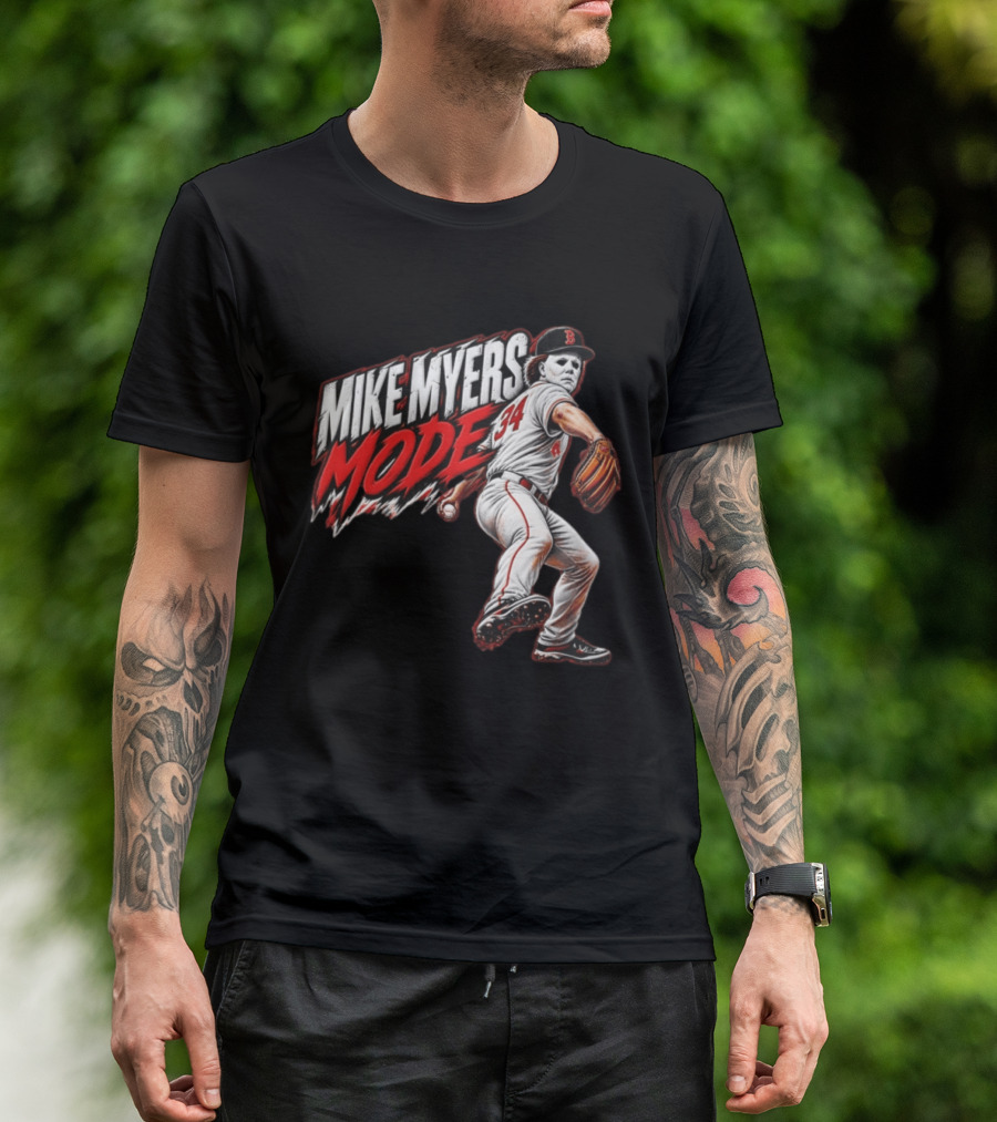 Mike Myers Mode Boston Red Sox Halloween Baseball 34 T-Shirt