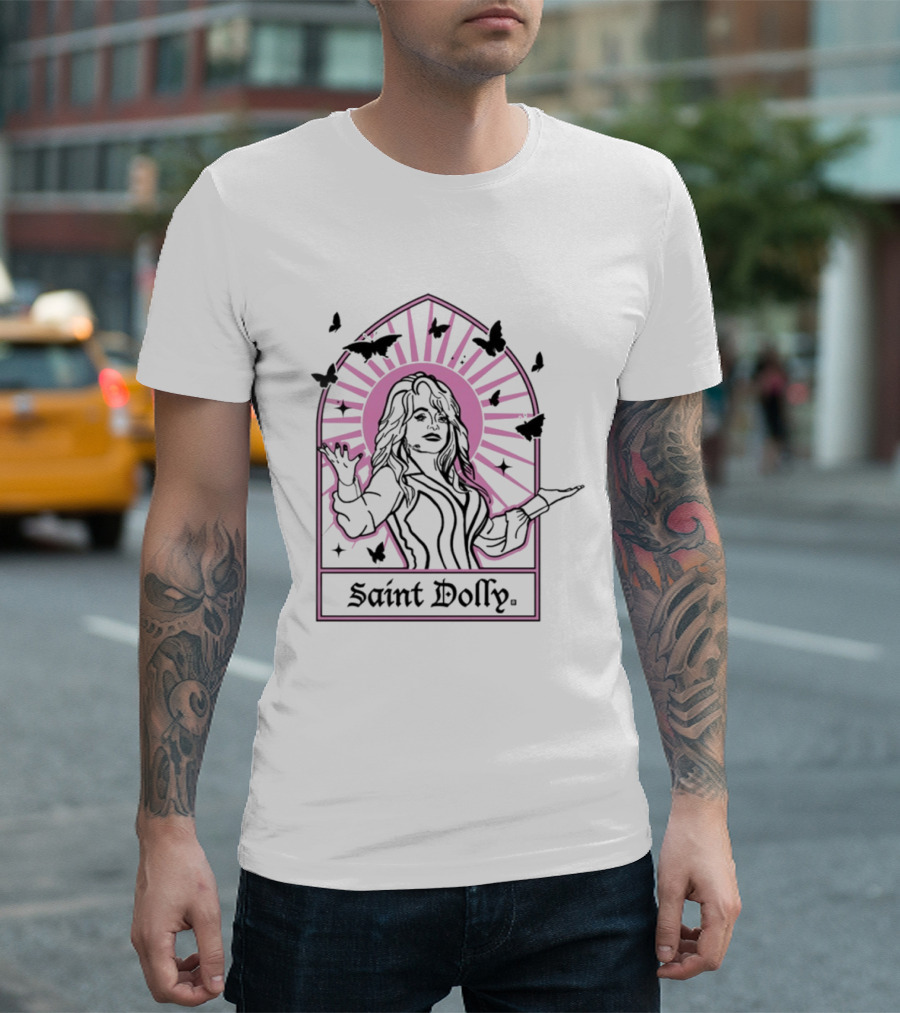 Saint Dolly Parton Iconic Butterfly Halo Rays T-Shirt
