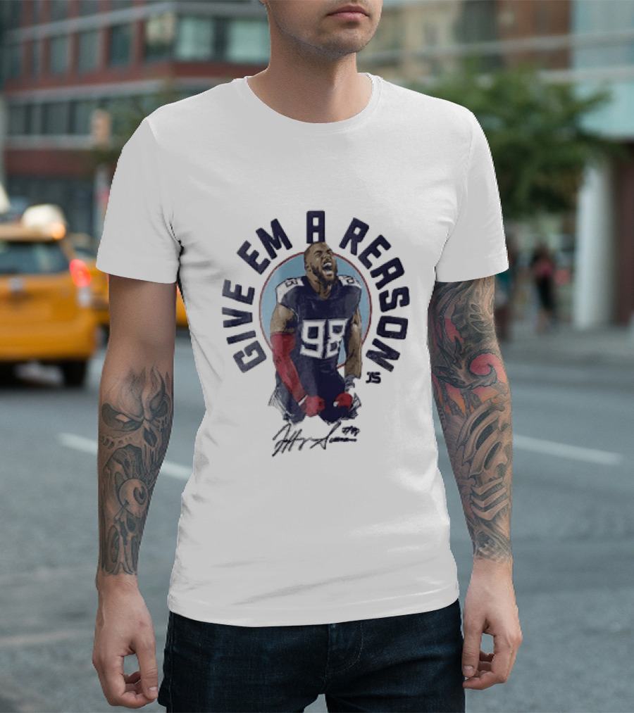 Give Em A Reason Jeffery Simmons Tennessee Titans 98 Signature Roaring Flex T-Shirt