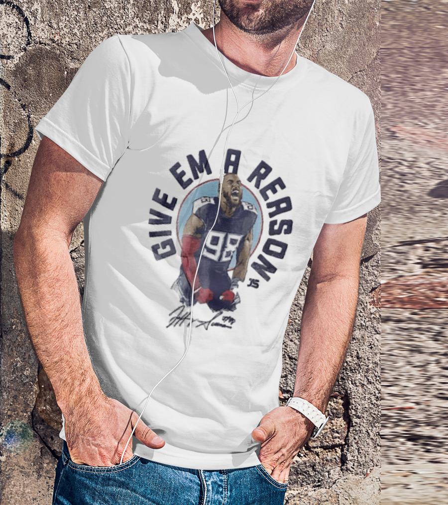 Give Em A Reason Jeffery Simmons Tennessee Titans 98 Signature Roaring Flex T-Shirt