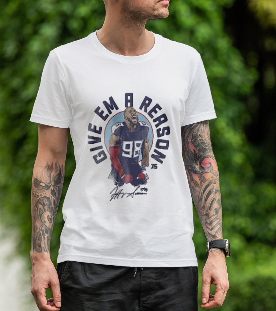 Give Em A Reason Jeffery Simmons Tennessee Titans 98 Signature Roaring Flex T-Shirt