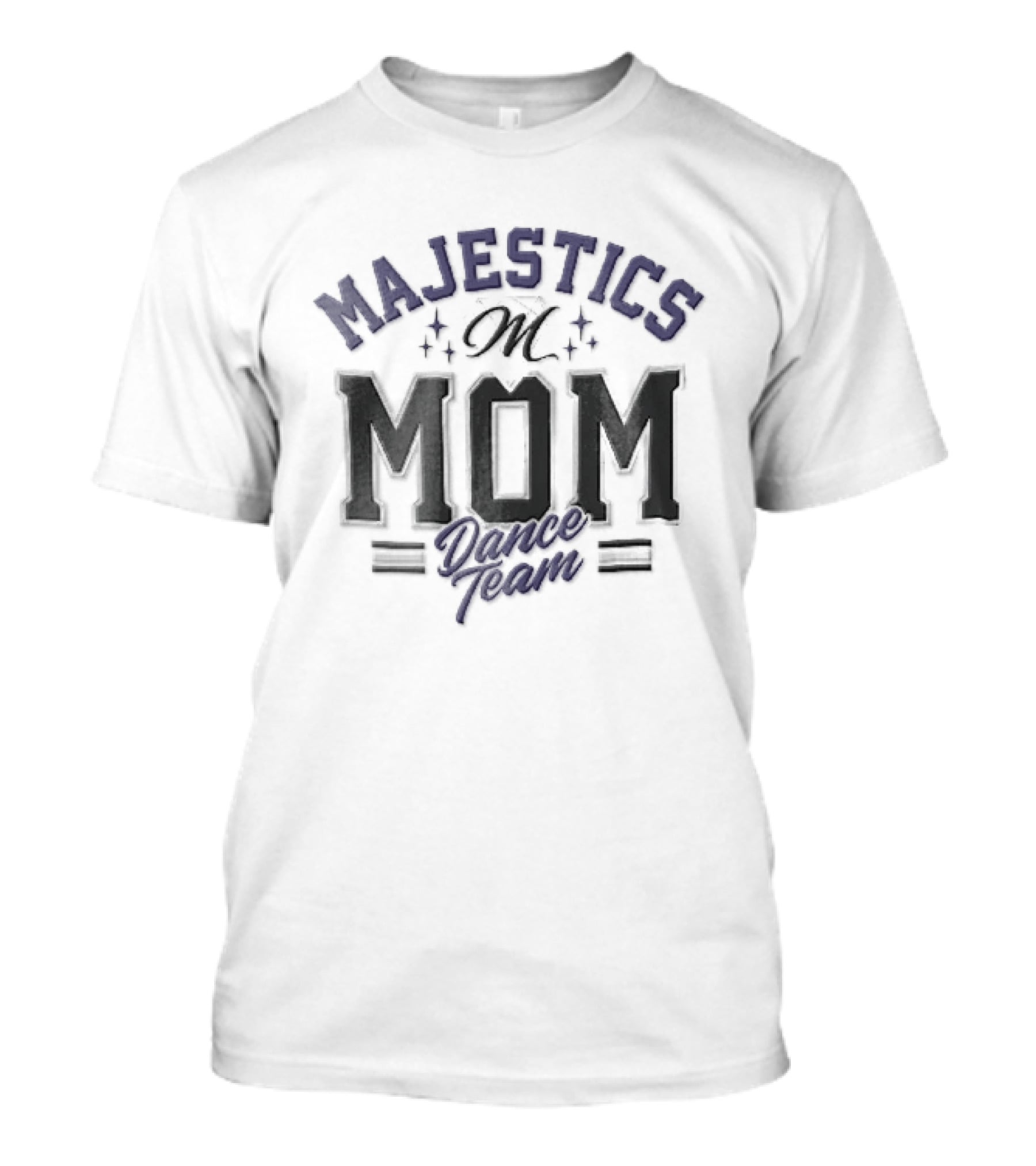 Majestics Mom Dance Team Sparkling Script Letter M T-Shirt