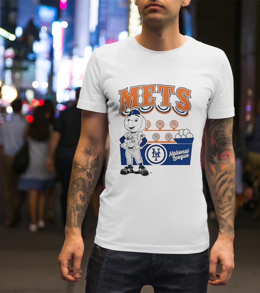 Mitchell & Ness Nostalgia Mets National League Mr. Met Baseball Batting Practice T-Shirt