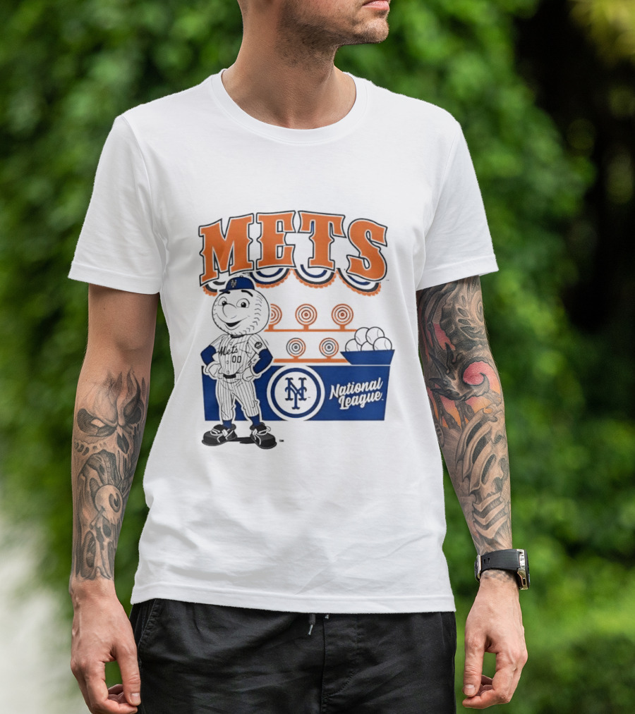 Mitchell & Ness Nostalgia Mets National League Mr. Met Baseball Batting Practice T-Shirt