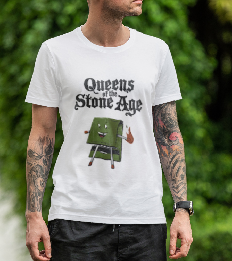 Queens Of The Stone Age Cartoon Matchbook Flame T-Shirt