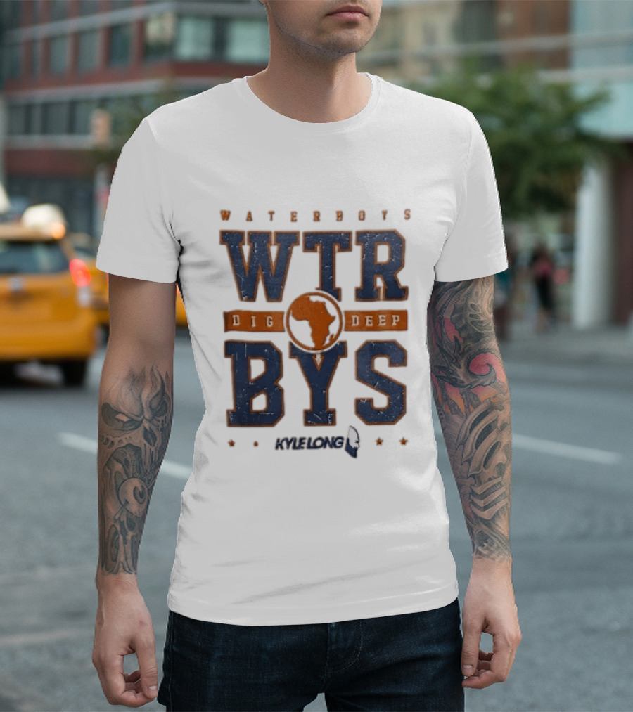 Waterboys WTRBYS Dig Deep Africa Map Distressed Design Kyle Long T-Shirt