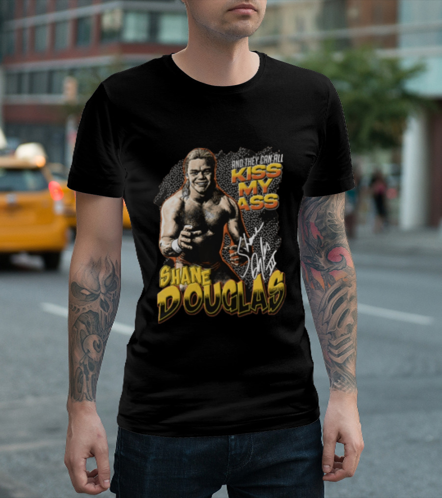 Shane Douglas Kiss My Ass Signature Iconic Franchise Wrestling T-Shirt