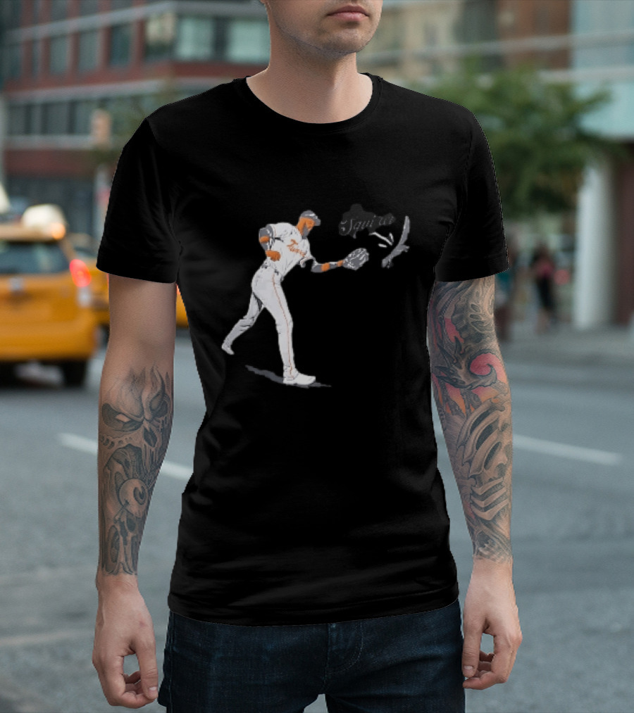 Squirrel Leody Taveras Texas Rangers MLB Catching Cartoon Baseball T-Shirt
