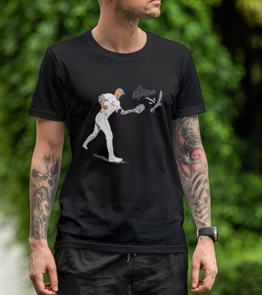 Squirrel Leody Taveras Texas Rangers MLB Catching Cartoon Baseball T-Shirt