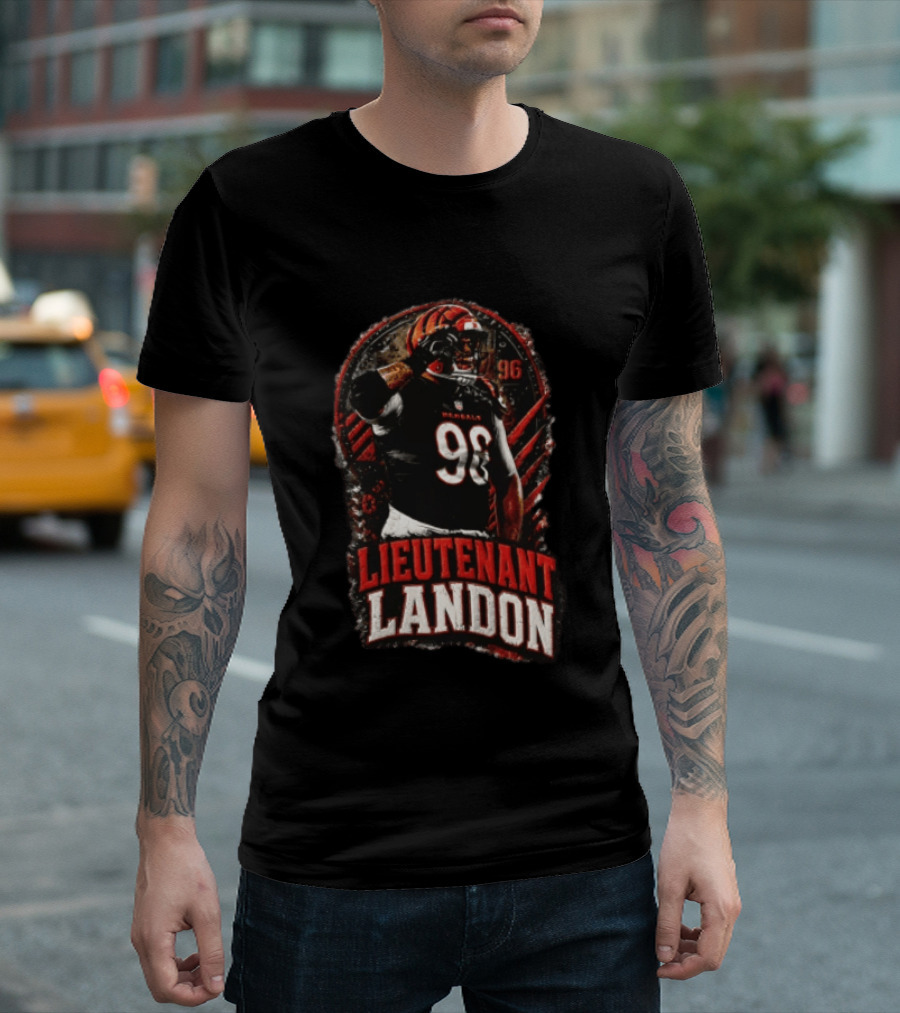 Lieutenant Landon 96 Cincinnati Bengals Football Salute T-Shirt