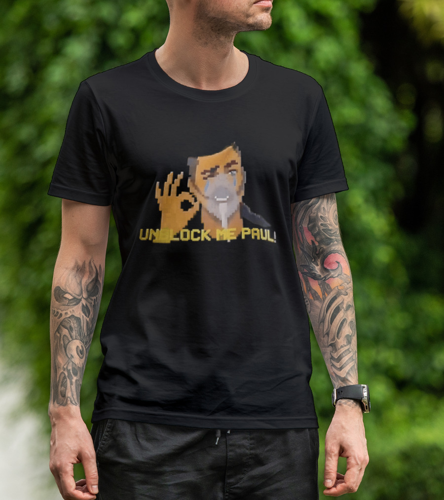 Unblock Me Paul Pixel Art Crying Man OK Hand Gesture T-Shirt