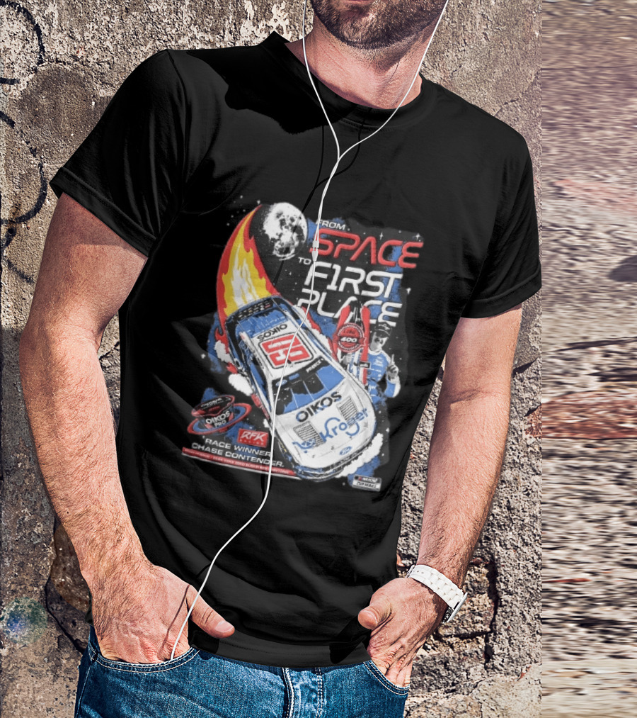 NASCAR From Space To First Place Ryan Preece RFK 2023 Race Winner Moon Flames Oikos 400 T-Shirt