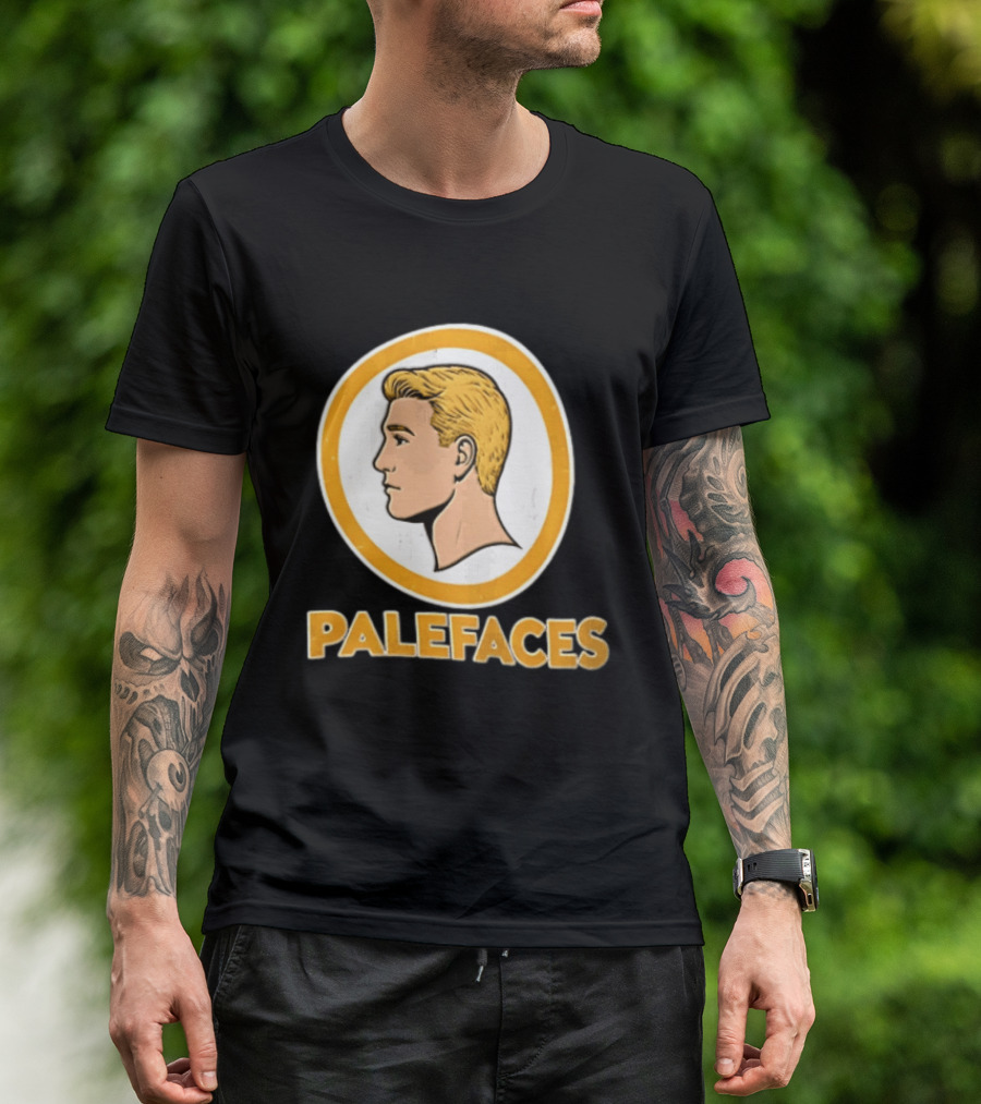 Palefaces Distressed Blonde Male Profile Circular T-Shirt