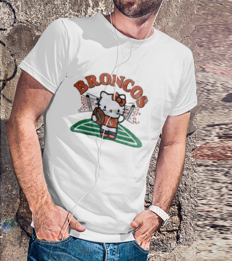 Hello Kitty Broncos Football Collaboration With Denver Team Spirit T-Shirt