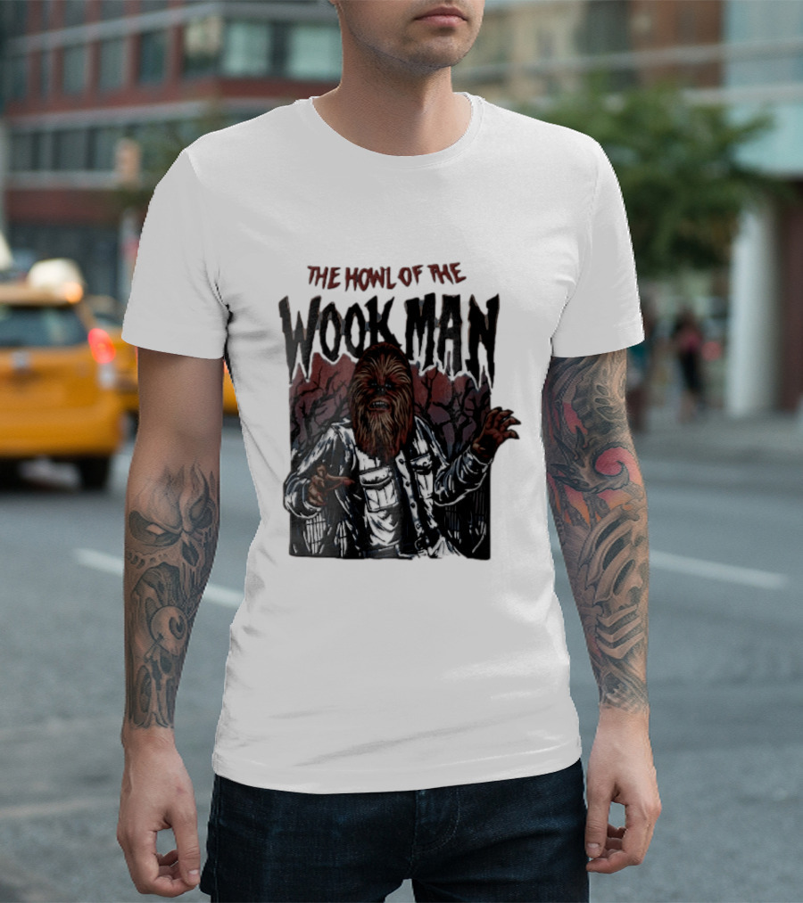 The Howl Of The Wook Man Chewbacca Werewolf Spooky Forest Horror Flannel Jacket T-Shirt