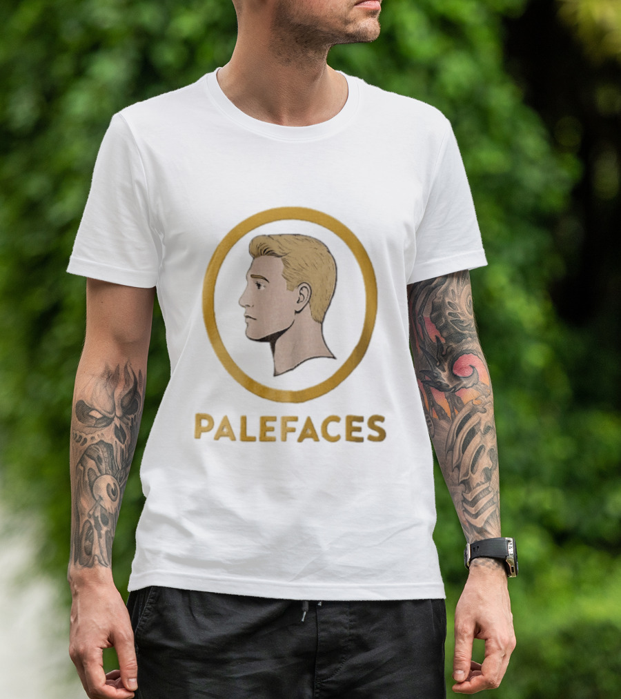 Palefaces Blonde Profile Circular Frame Line T-Shirt