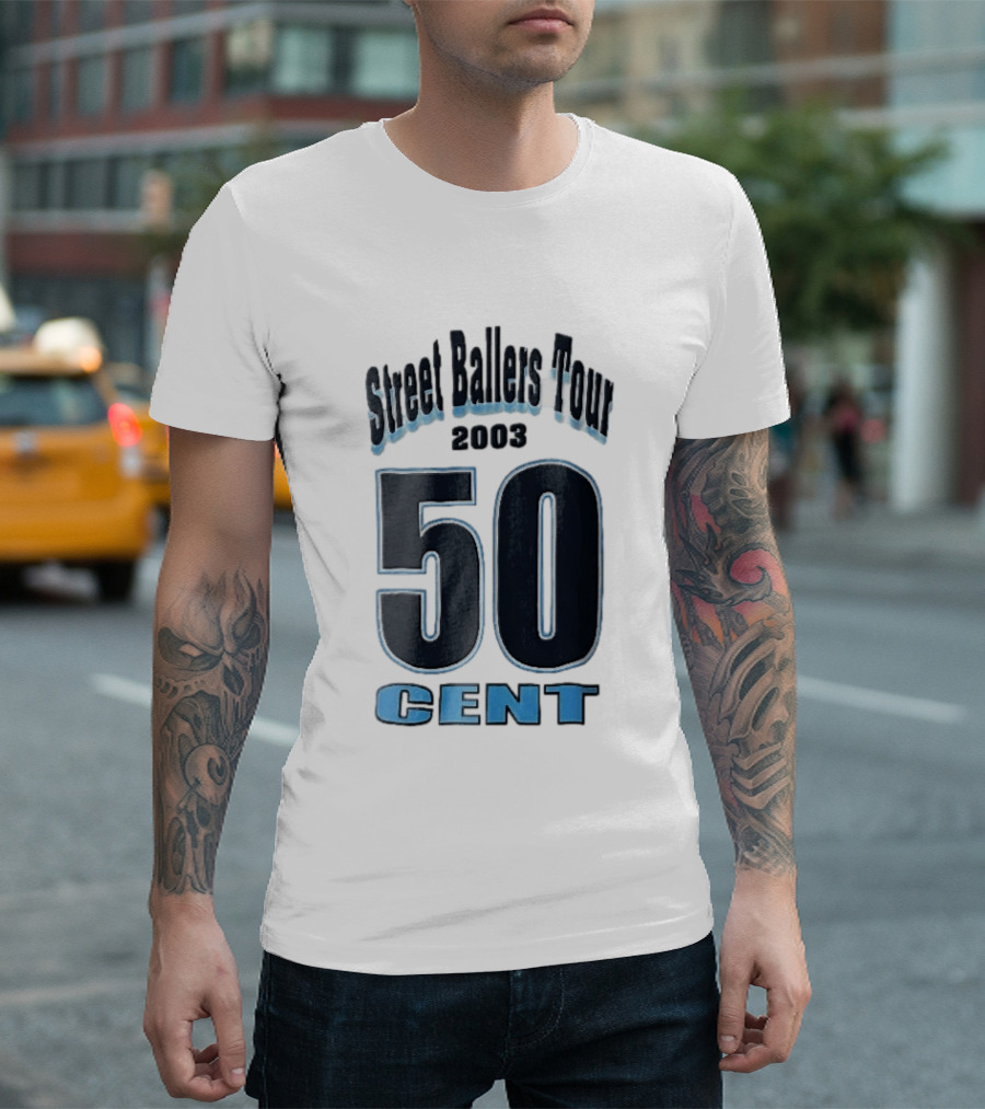 Street Ballers Tour 2003 50 Cent Jersey Number Blue T-Shirt
