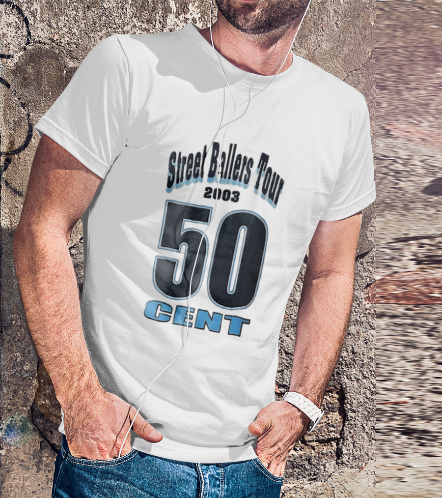 Street Ballers Tour 2003 50 Cent Jersey Number Blue T-Shirt