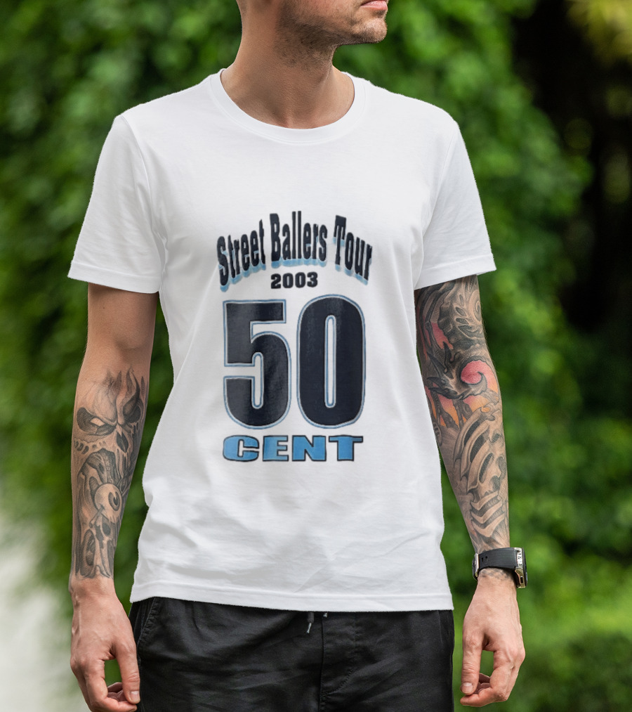 Street Ballers Tour 2003 50 Cent Jersey Number Blue T-Shirt