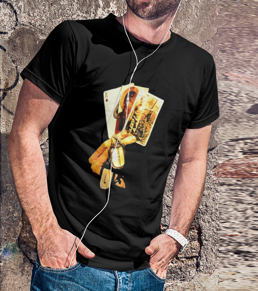 Ace Of Spades Virgin Mary Soldier Photograph Dog Tags T-Shirt