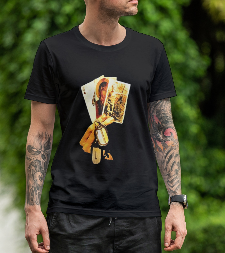 Ace Of Spades Virgin Mary Soldier Photograph Dog Tags T-Shirt