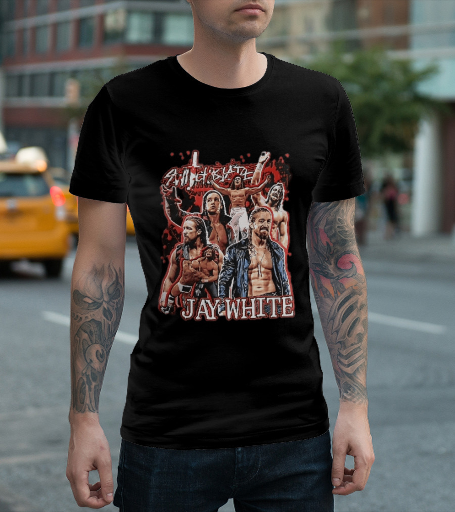 Jay White Switchblade Wrestling Montage Collage T-Shirt